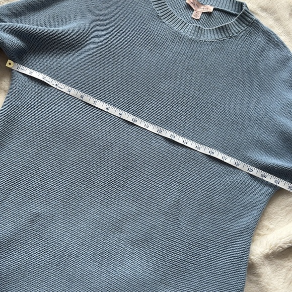 Philosophy Blue Ribbed Long Sleeve Top – Size M | Soft Knit Crew Neck | - Picture 4 of 6